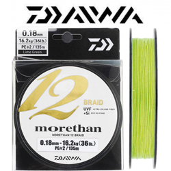 Daiwa Morethan 12 Braid EX +Si 135m Lime green