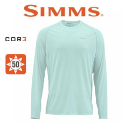 Simms SolarFlex LS Crewneck Solid Wintergreen