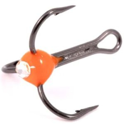 Крючок-тройник ЯМАН с каплей и глазком, размер 10 (INT), цв. ФК (5 шт.)