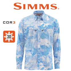 Simms Intruder BiComp LS Shirt Cloud Camo Blue