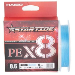 Леска плетёная Haibo Startide PEx8 150m blue # 3.0 0.3.5mm 16.7kg