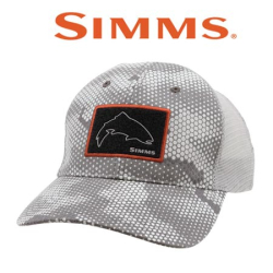 Simms High Crown Patch Trucker Hex Camo Boulder