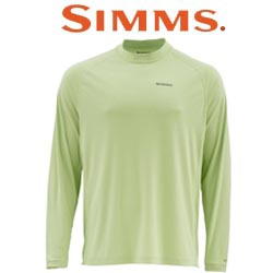 Simms Solarflex LS Crewneck Graphic Print Record Light Green