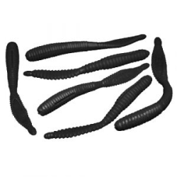 Силиконовая приманка Zombie SET W (Набор червей) цвет Black (Чёрный)