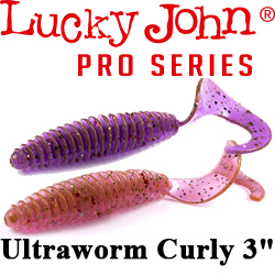 Lucky John Pro Series Ultraworm Curly 3"