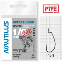 Крючок офсетный Nautilus Offset Super Slide Series Worm SS-03PTFE №1/0