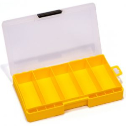 Коробка рыболовная Fishka Petrov "5 ячеек" односторонняя малая (желтая)