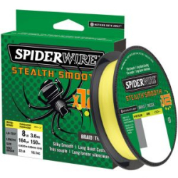 Леска плетеная SpiderWire Stealth Smooth 12 Braid Яркожелтая 150м 0.19мм 18.0кг