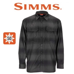 Simms Coldweather LS Shirt, Slate Buffalo Blur Plaid