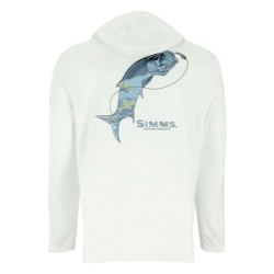 Термофутболка Simms Tech Hoody - Artist Series, White Tarpon, XXL