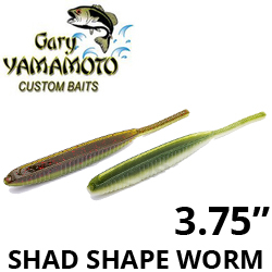 Gary Yamamoto 3 3/4 Shad Shape Worm 10CT BG