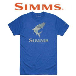 Simms Tarpon Hex Flo Camo T-Shirt Royal Heather