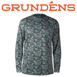 Grundens Fish Head Long Sleeve Shirt Dusty Turquiose Camo