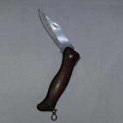 Нож складной, цв. дерево, дл. клинка 60 мм (9-019)