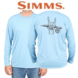 Simms Solar Tech Tee Release Rocker Faded Denim