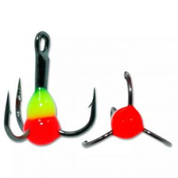 Крючок Тройник "Капля" Vido Craft №10, цвет 04 желто-красный, VD-092C (BN), 10 шт/уп