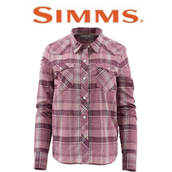 Simms Women's Ruby River Shirt, Garnet Plaid