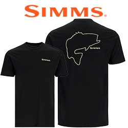 Simms Bass Outline T-Shirt, Black