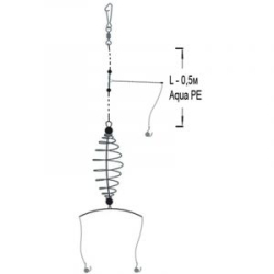 Снасть карповая (3К15-КМ-ОТВ-3кр.8) корм. пружин. 15гр, коромысло+отвод, 3кр.№8
