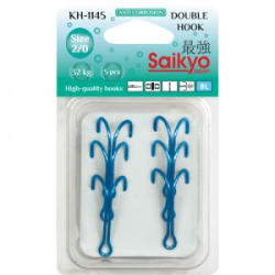 Крючки двойные Saikyo KH-11045 № 3/0 Blue (4шт)