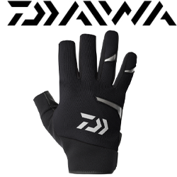 Daiwa DG-8424W Cold Protection Light Grip Gloves 3 Long Cut (Black)