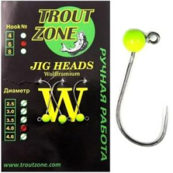 Вольфрамовая джиг-головка Trout Zone цвет шартрез крючок №6 пр. 0,58 диаметр 3,0