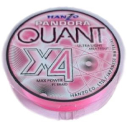 Плетёный шнур Hanzo Pandora Quant x4 150м Pink # 0.3 0,09мм 3.4кг