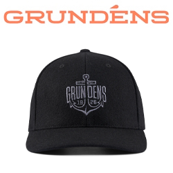 Grundens Logo Anchor Wool Trucker, Black