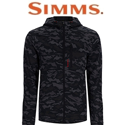 Simms CX Hoody - Full Zip, Ghost Camo Black