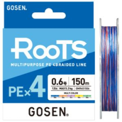 Шнур PE Gosen Roots PEx4 5colors 150m #1.5 23 LB