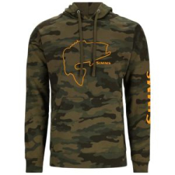 Толстовка Simms Bass Outline Hoody, Woodland Camo, M