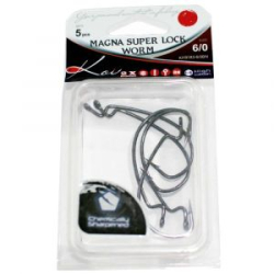 Крючок офсетный Koi Magna Super Lock Worm, размер 6/0 (INT), цвет BN, (5 шт.)