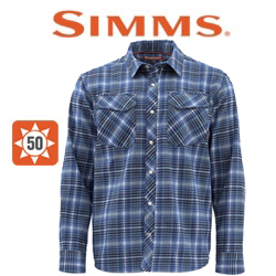 Simms Gallatin Flannel LS Shirt Rich Blue Plaid