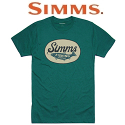 Simms Trout Wander T-Shirt, Dark Teal Heather