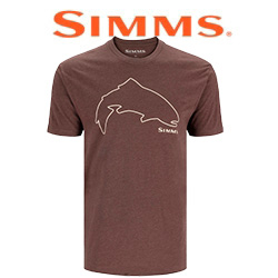 Simms Trout Outline T-Shirt, Brown Heather