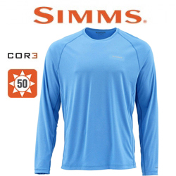 Simms SolarFlex LS Crewneck Solid, Pacific Heather