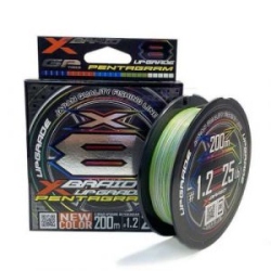 Шнур YGK X-Braid Upgrade X8 Pentagram 200m Multicolor #0.6, 0.128мм, 14lb, 6.3кг