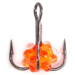 Крючок-тройник ЯМАН с икринкой, размер 18 (INT), цв. ФК (5 шт.)