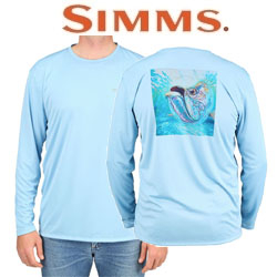 Simms Solar Tech Tee Silver & Sun Faded Denim