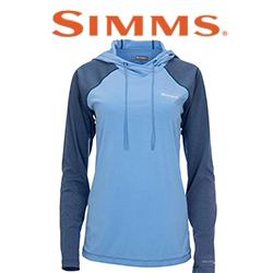 Simms Women's Bugstopper SolarFlex Hoody, Cornflower Heather