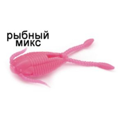 Силиконовая приманка Ojas Tisbe 27, Pink (fluo), 12шт/банка, аромат Рыбный микс