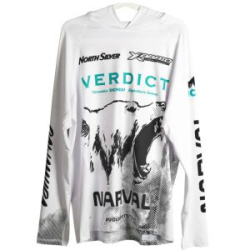 Лонгслив с капюшоном Volga Baits Dichka! PAL25 #White/Black&Azure р.50