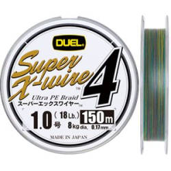 Плетеный шнур Duel PE Super X-Wire 4 150м 5Color-Yellow Marking #1,0 (0,17мм) 8,0kg