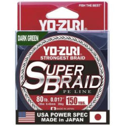 Плетеный шнур Yo-Zuri PE Superbraid 270м Dark Green (0,41мм) 65lbs