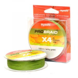 Плетенный шнур Ayashi Pro Braid-X4 Army Green 100m d-0,25mm