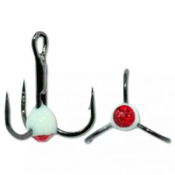 Крючок Тройник "Капля" Vido Craft №10, цвет 09 люм.+красн. страз, VD-092C (BN), 10 шт/уп