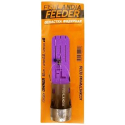 Фидерная оснастка Fishlandia Ассиметричная петля. Поводок Owener 60 см / 0.20 мм / крючок №6