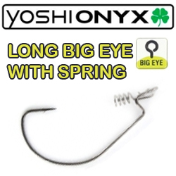 Yoshi Onyx Offset Hook Long Big Eye With Spring            