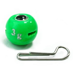 Мормыш Груз крашеный разборная чебурашка "ШАР" 3 гр., цвет 15-зеленый люминофор GCR(B)C-03-15 10 шт