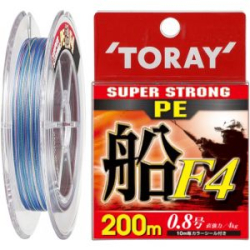 Шнур плетеный Toray Super Strong PE Nage F4 [4color] 200m #1.5 (3kg) (4996478107197)